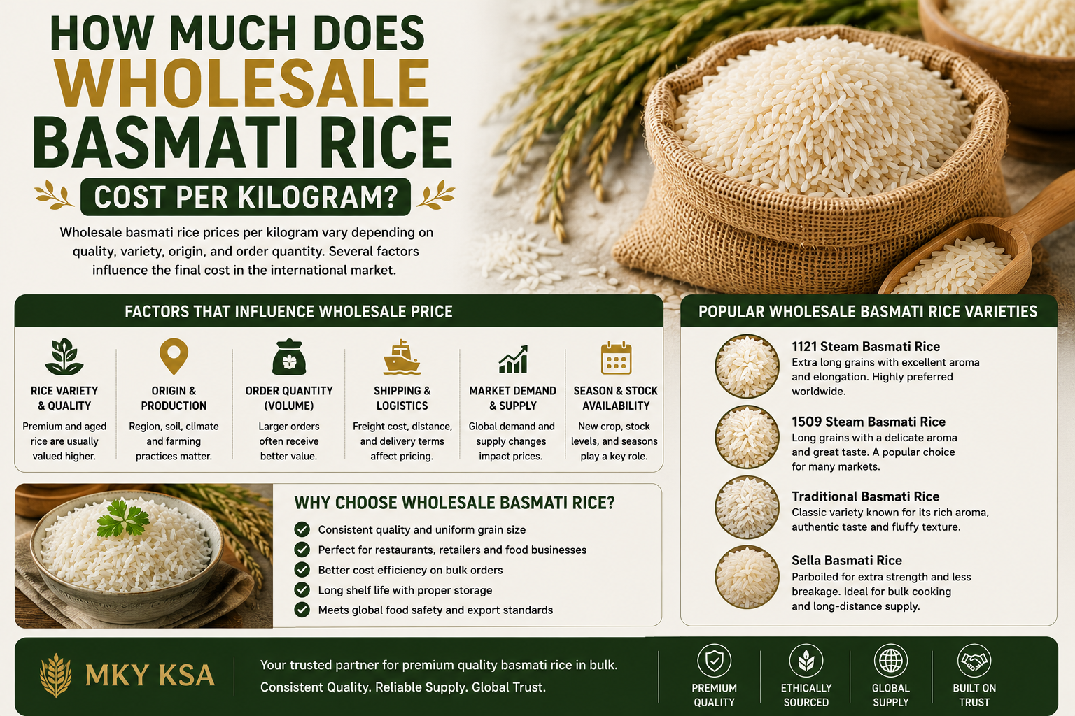 How Much Does Wholesale Basmati Rice Cost Per Kg?