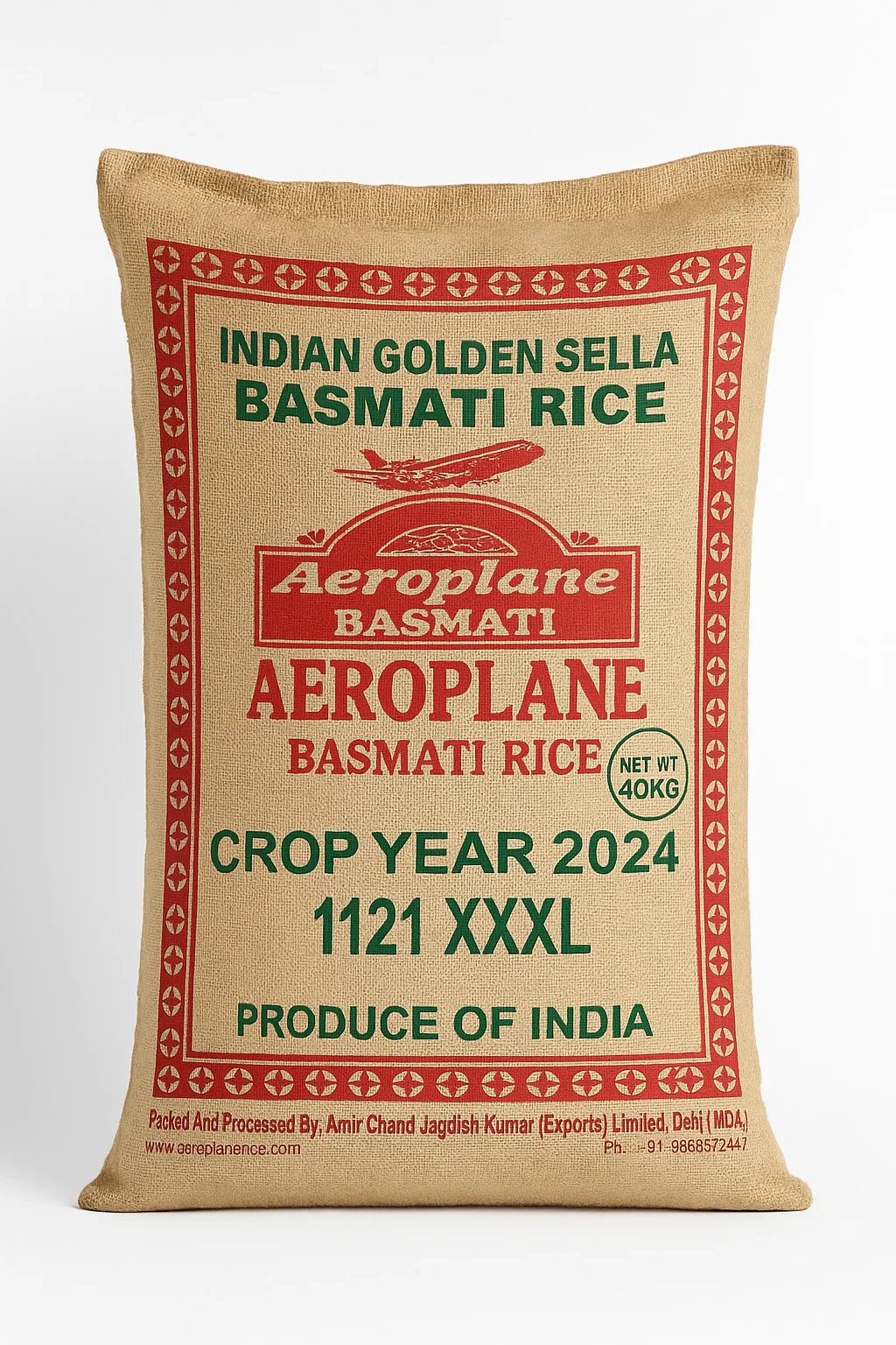 Aeroplane Golden Sella Basmati Rice 1121 40 Kg