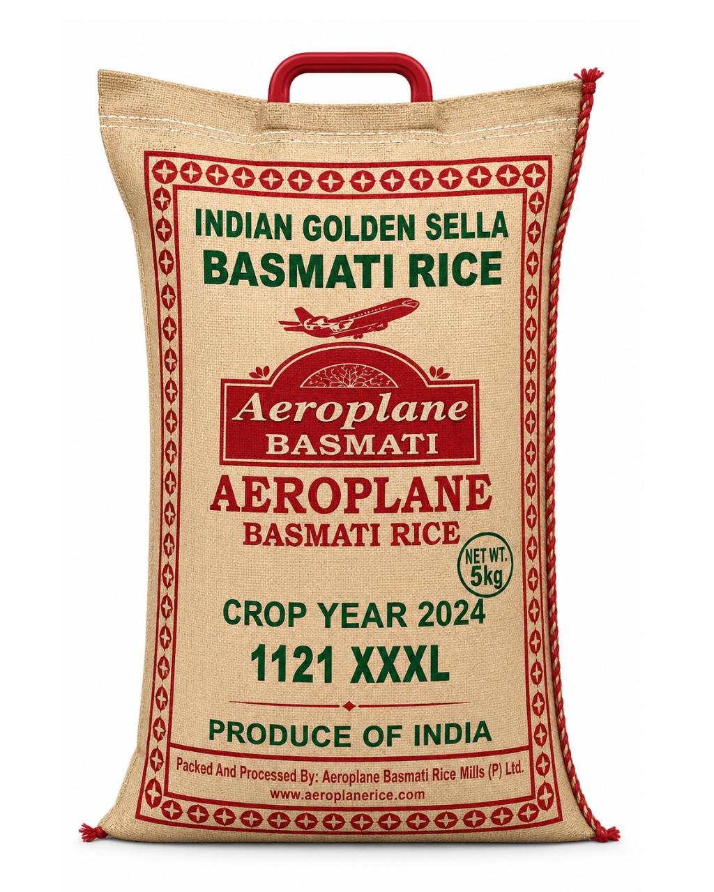 Aeroplane Golden Sella Basmati Rice 1121 5 Kg