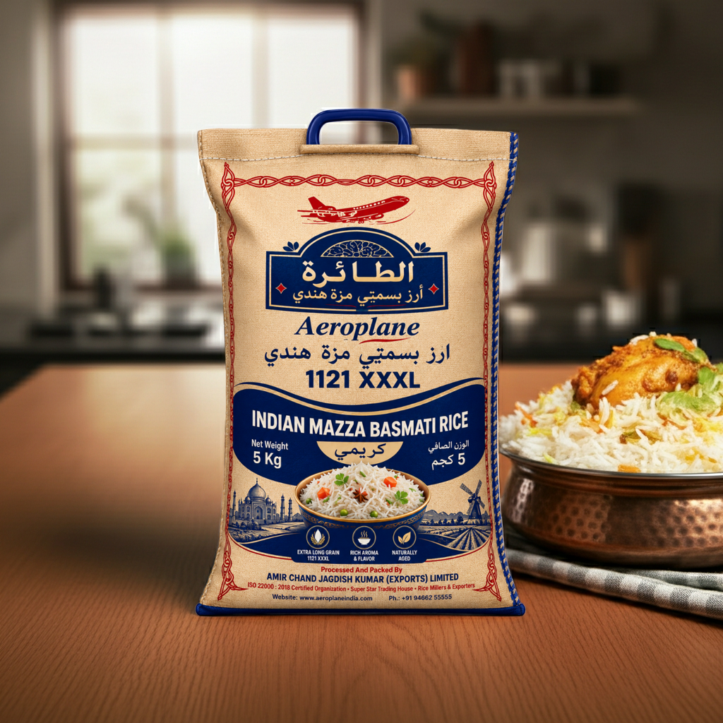 Aeroplane Indian Basmati Creamy Sella Rice 1121 5 Kg mkyksa
