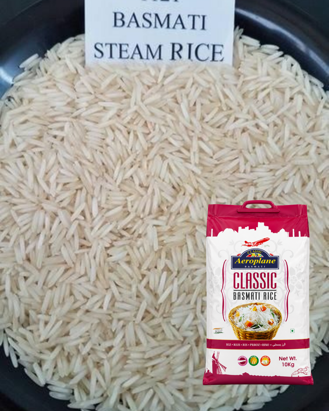 Aeroplane Basmati Steam Rice 1121   5kg