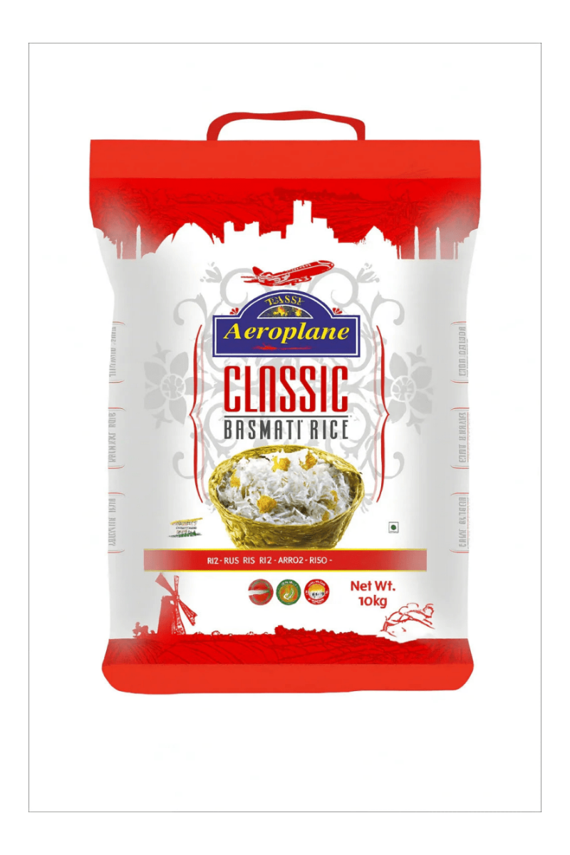 Aeroplane Basmati Steam Rice 10kg - MKY Foods and More