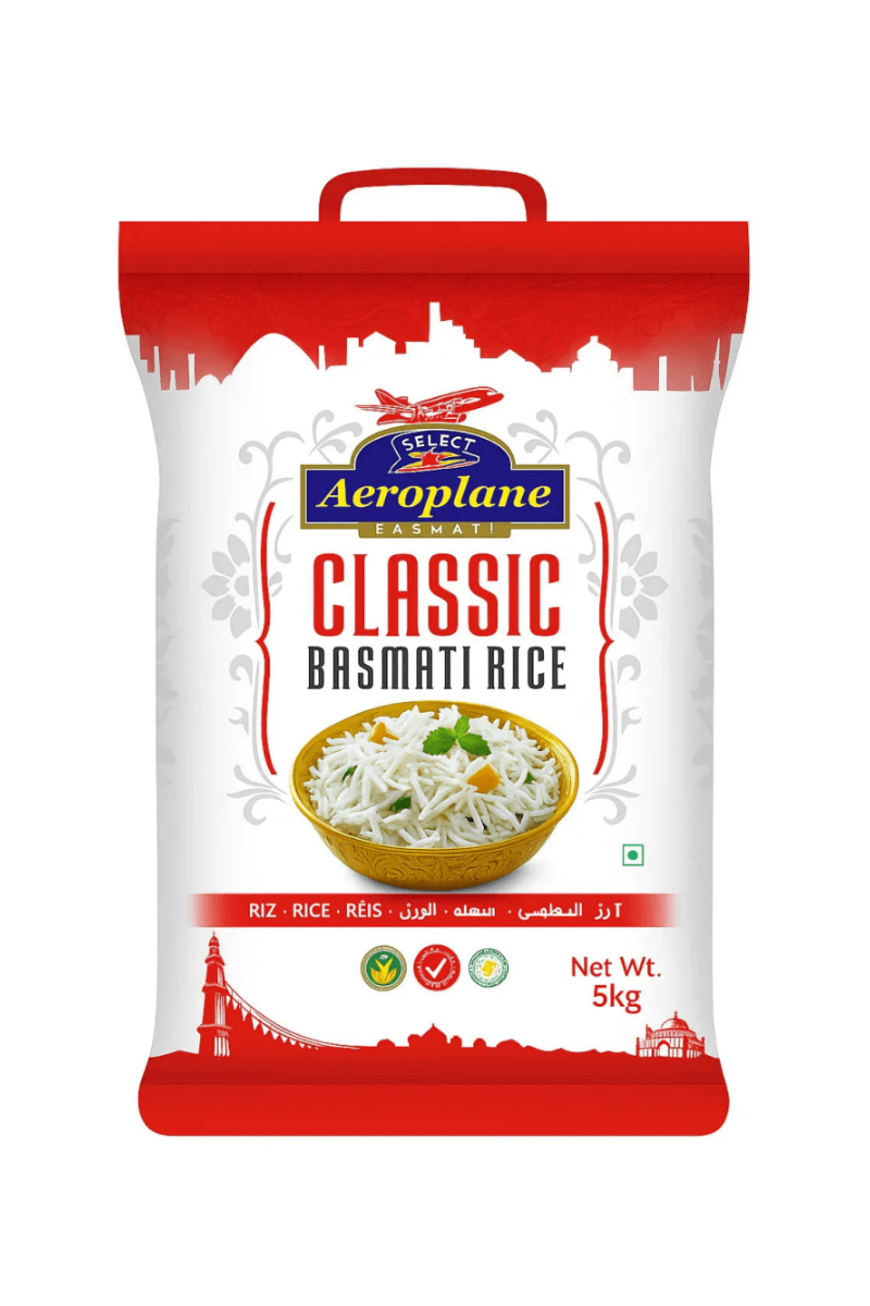 Aeroplane Basmati Steam Rice 5kg - MKY Foods and More