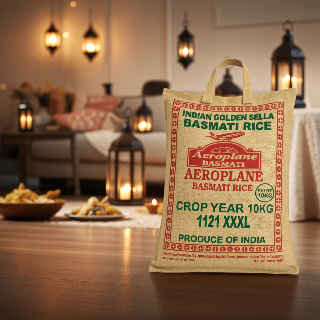 Aeroplane Golden Sella Basmati Rice 1121 10 Kg - MKY Foods and More