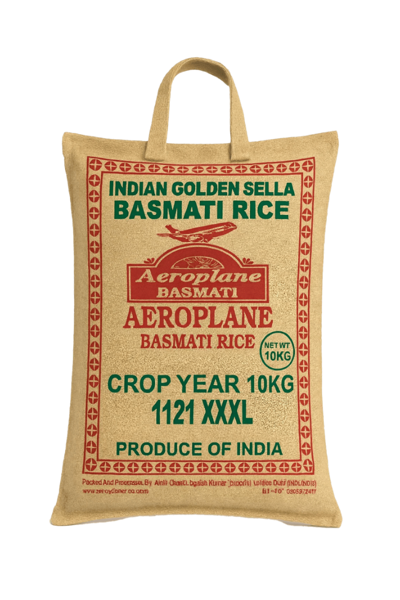 Aeroplane Golden Sella Basmati Rice 1121 10 Kg - MKY Foods and More