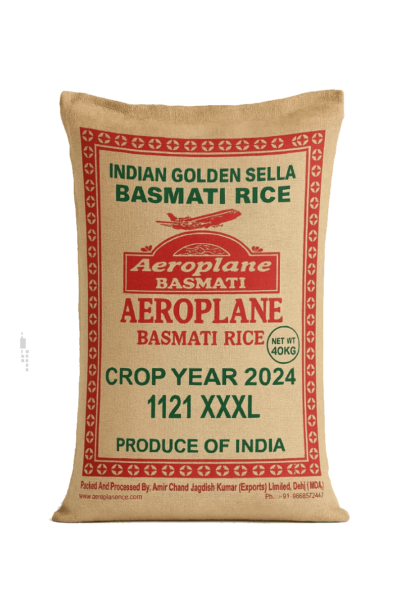 Aeroplane Golden Sella Basmati Rice 1121 40 Kg - MKY Foods and More